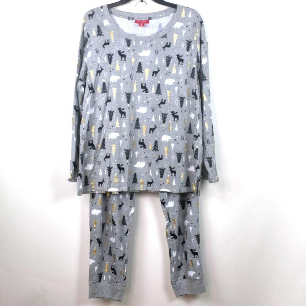 BIN Family PJs Winter Trees Womens Pajama Set Gray NWT - Picture 3 of 6